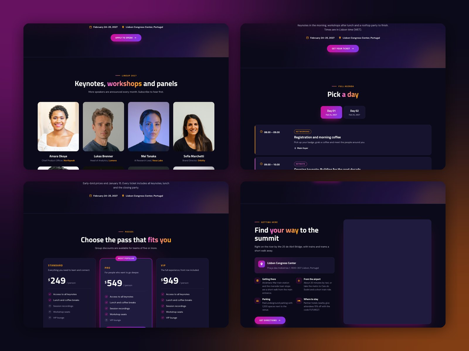 Event pages